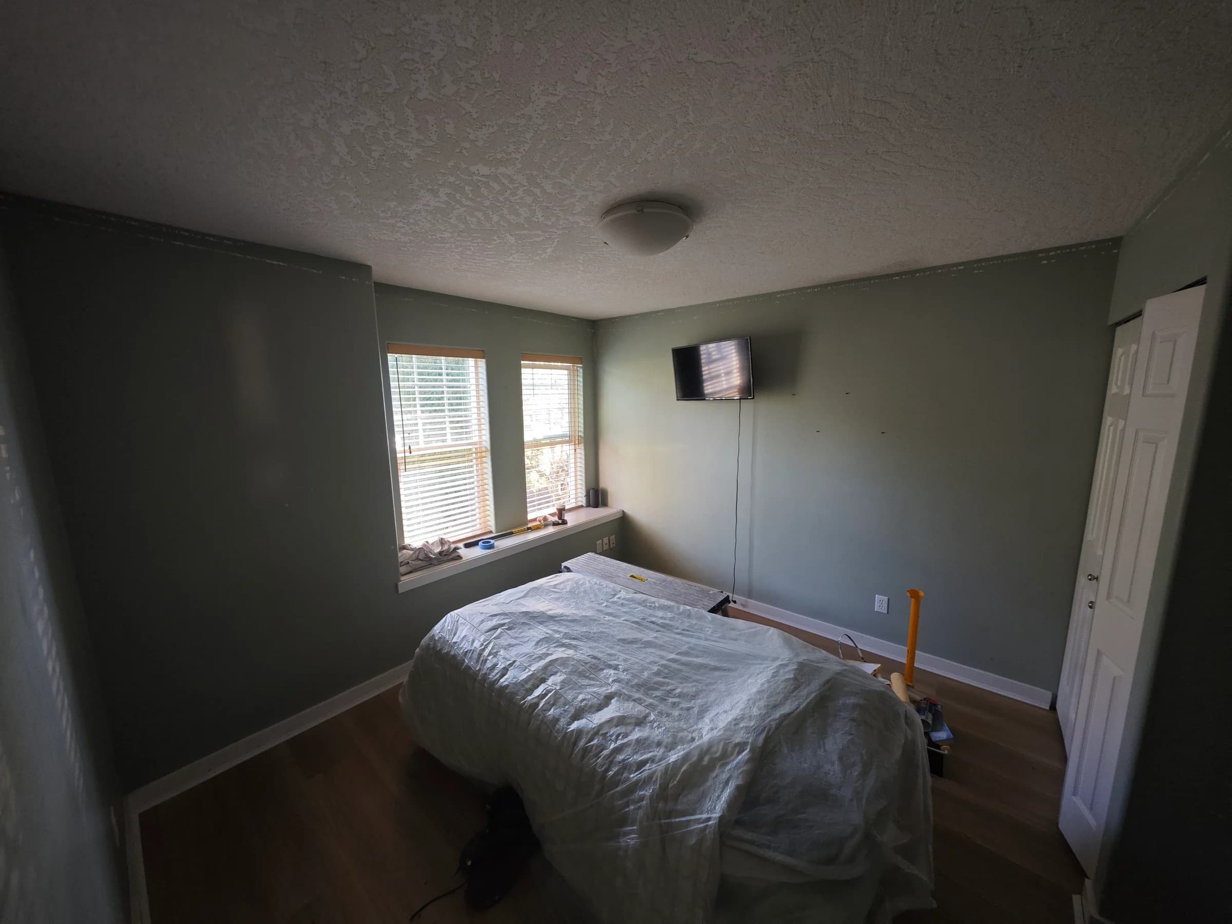 Bedroom interior before repainting — Corvus Contracting, Vancouver Island BC